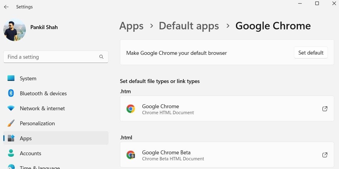set chrome as default browser on windows 11