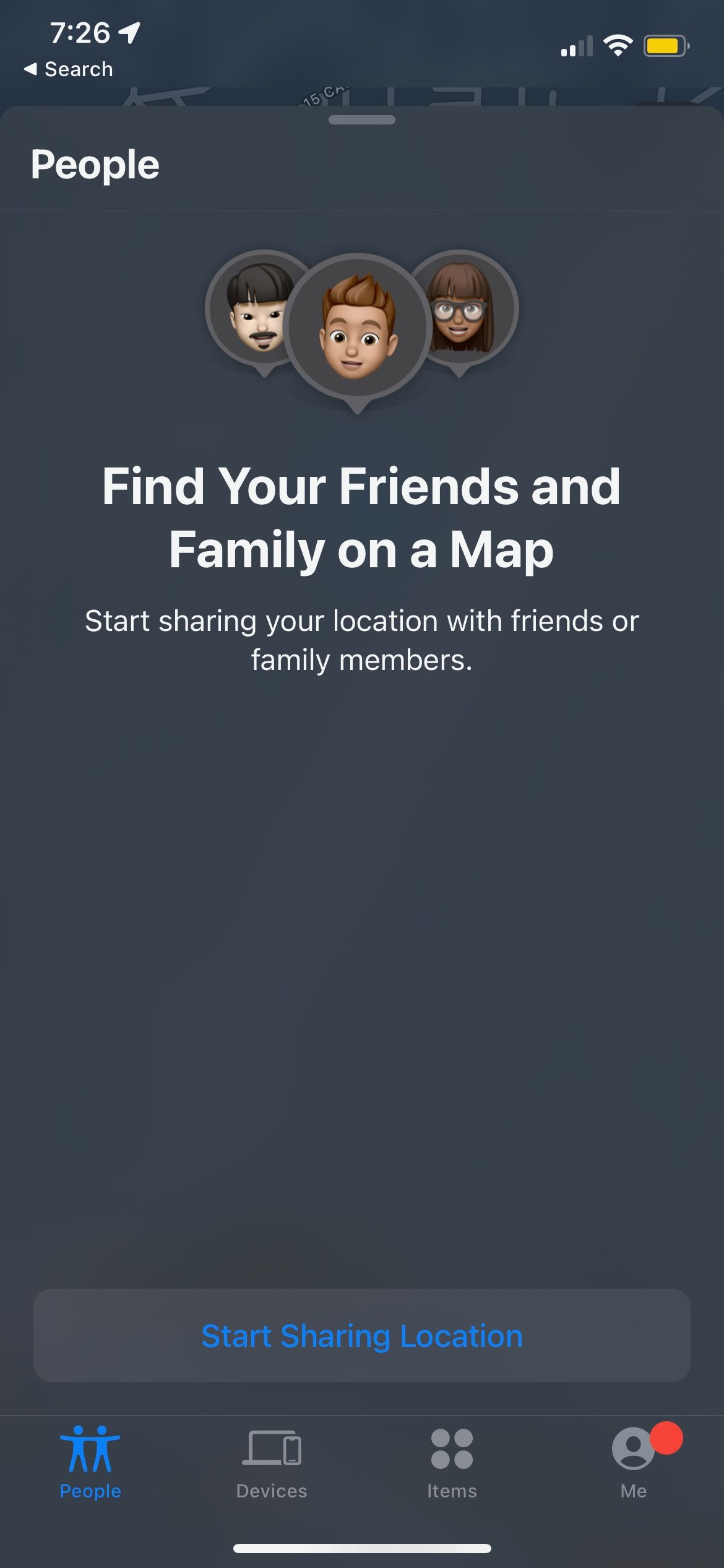 Share your location feature Find My iPhone