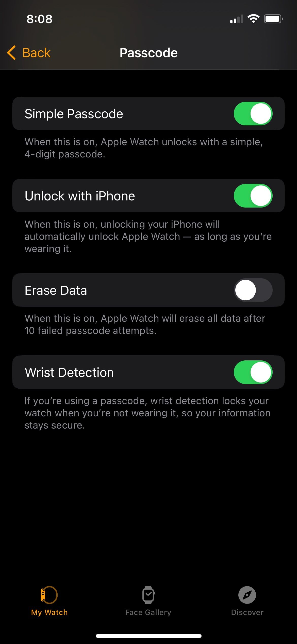 Simple Passcode on iPhone