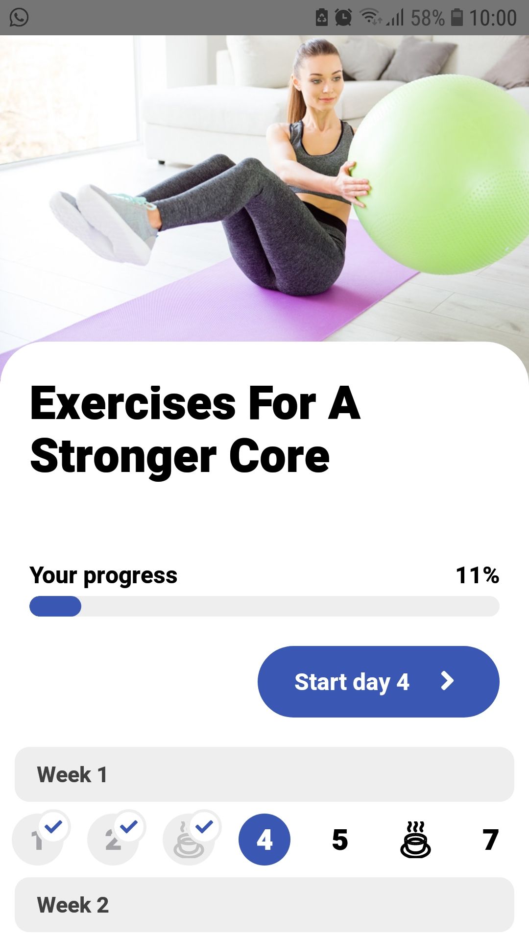 Stability Ball Workout Plan mobile fitness app stronger core plan