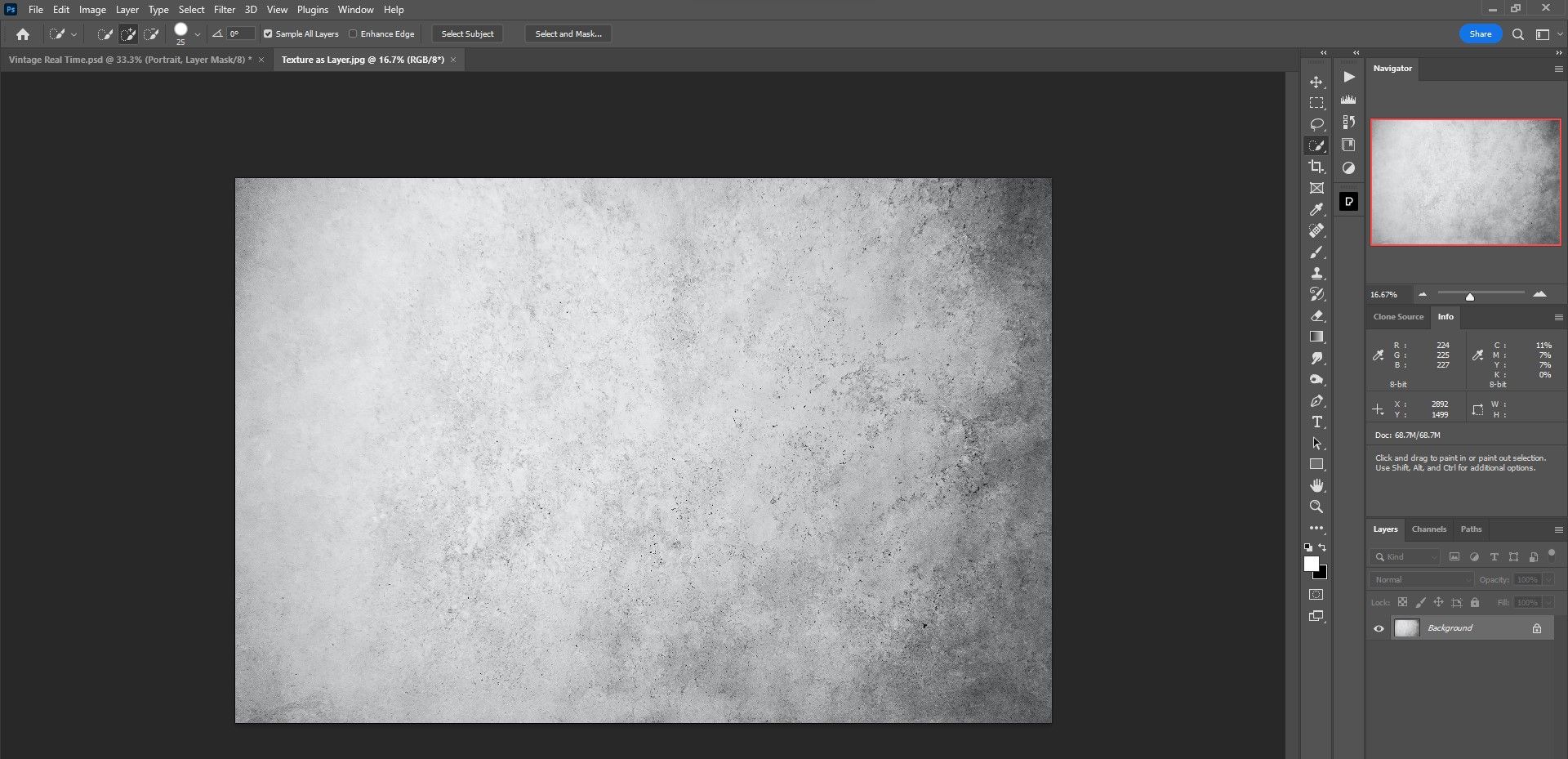 Step 1 Texture as Layer
