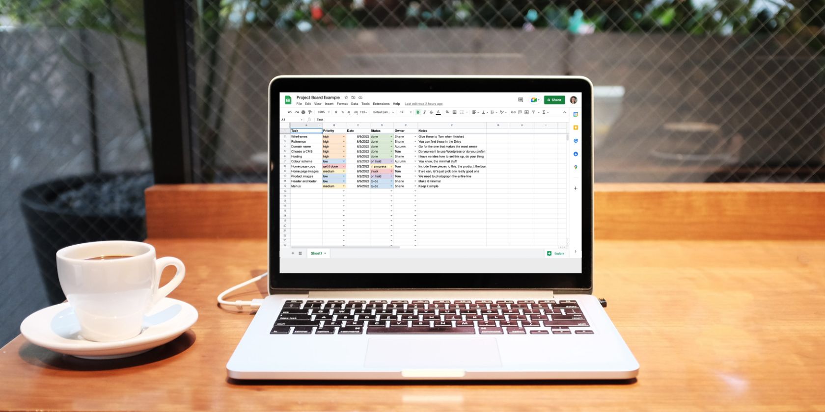 How to Build a Functional Project Management Board in Google Sheets