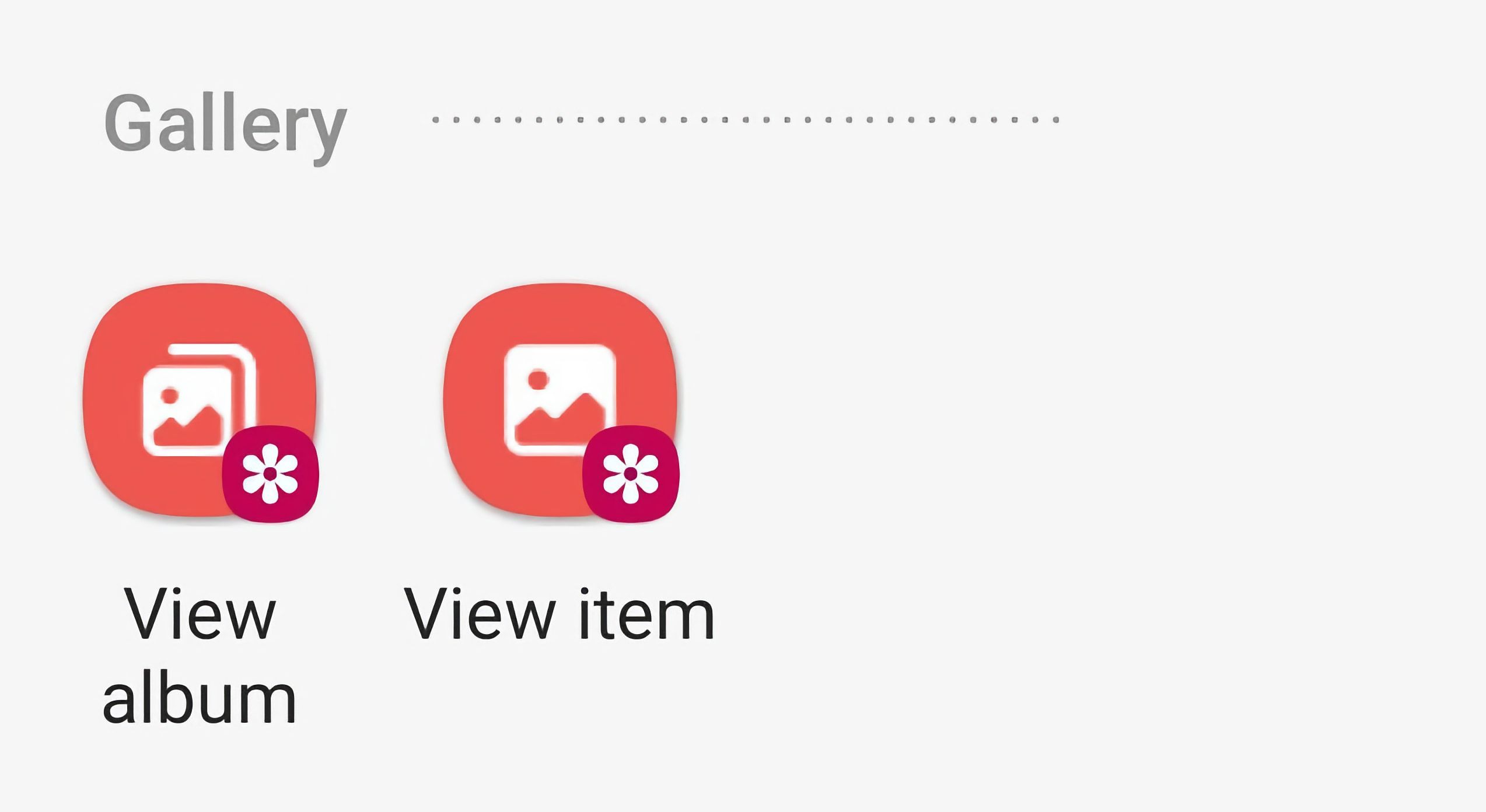 The Samsung Gallery View album shortcut in Tasks Edge Panel