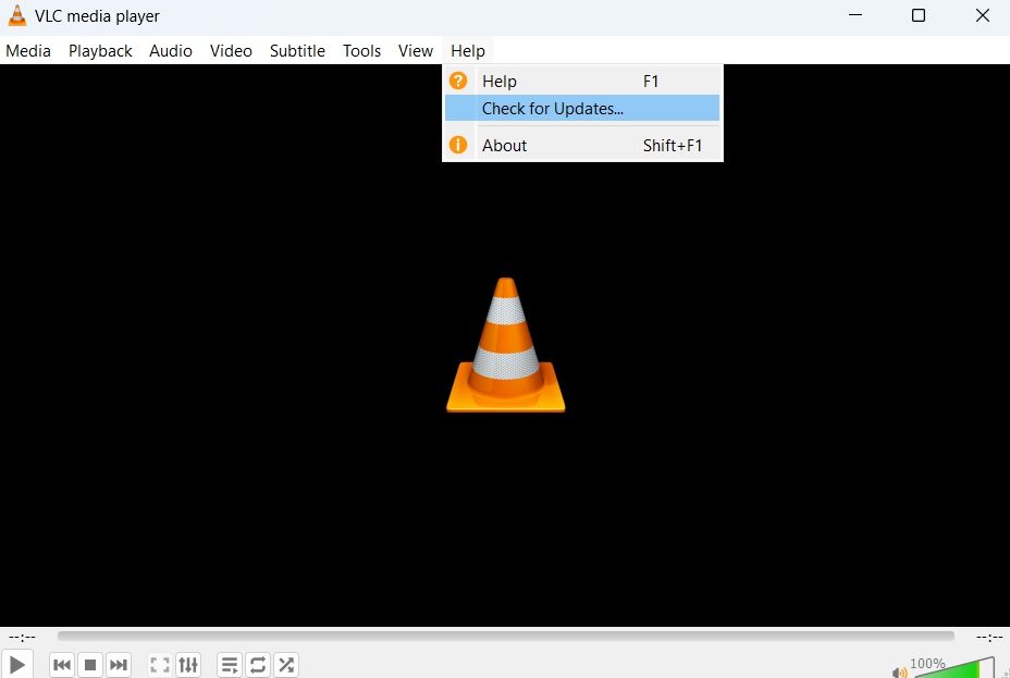 گزینه Update VLC را بررسی کنید