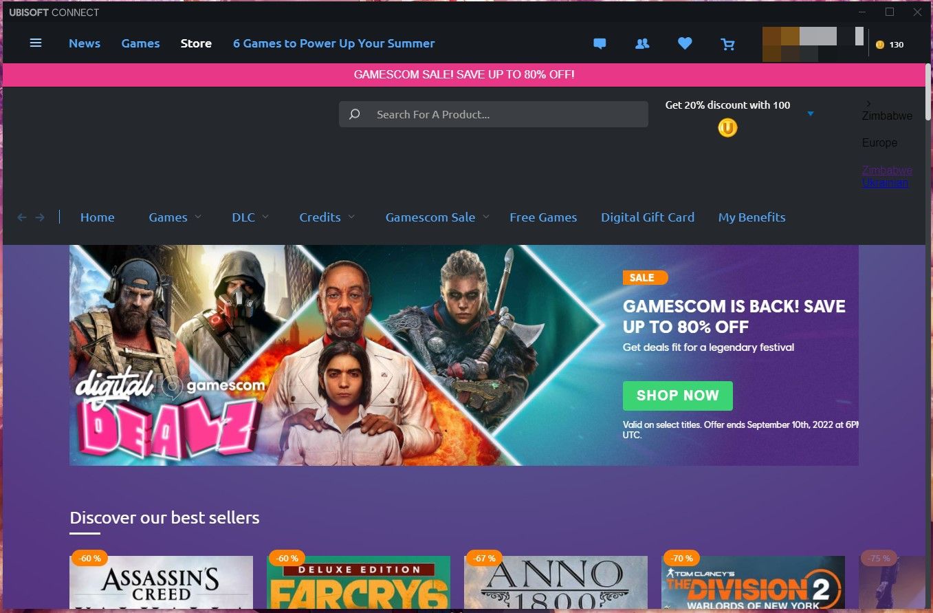 منوی فروشگاه Uplay