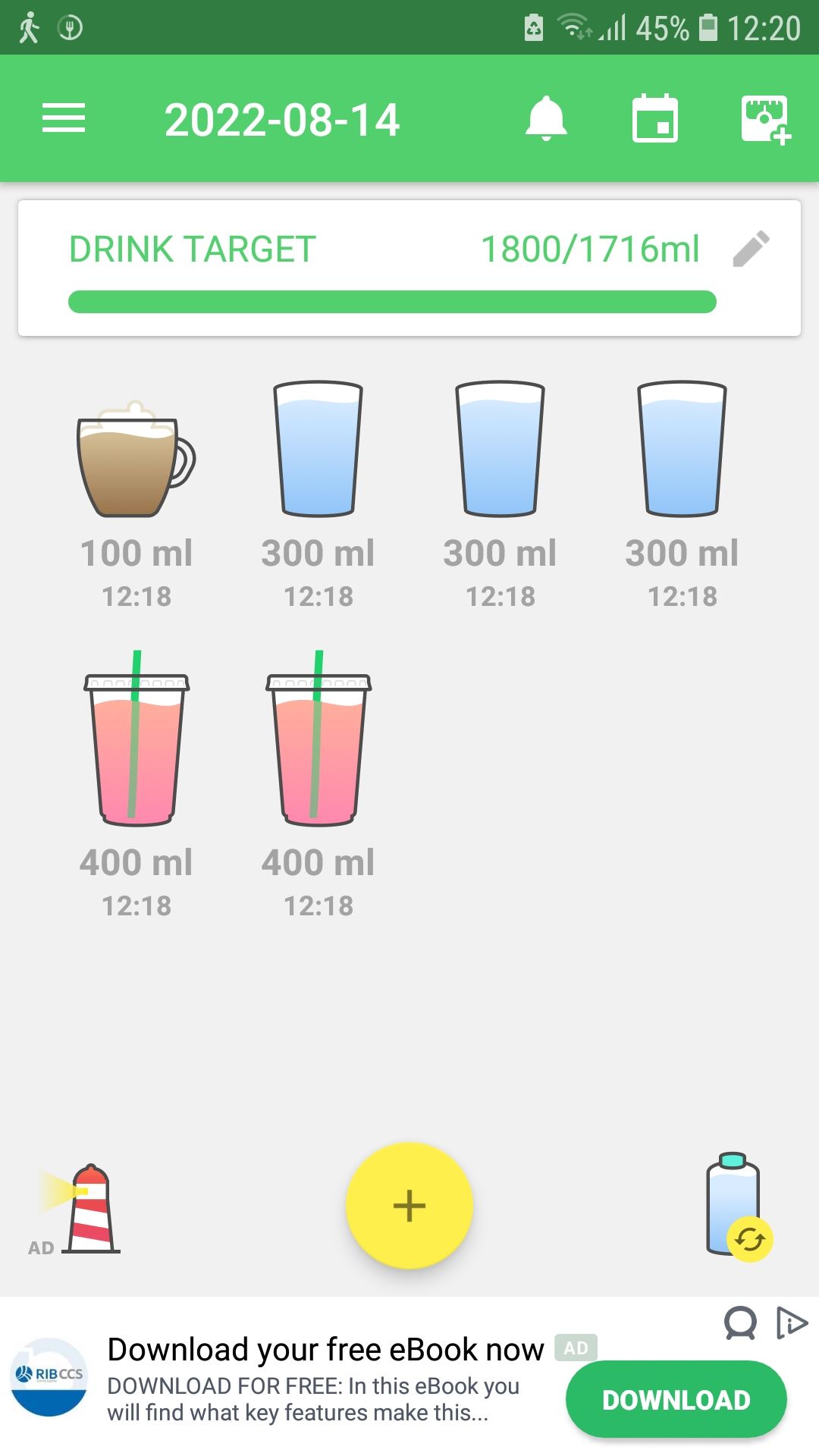 Leap Fitness Water Drink Reminder mobile app
