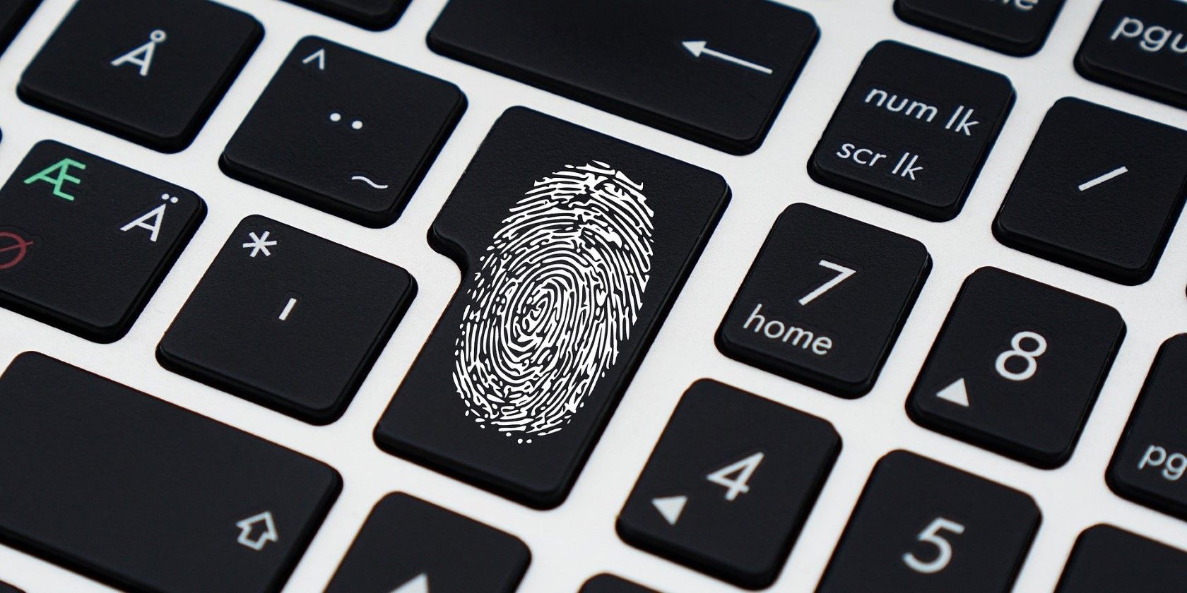 Fingerprint key on a laptop keyboard