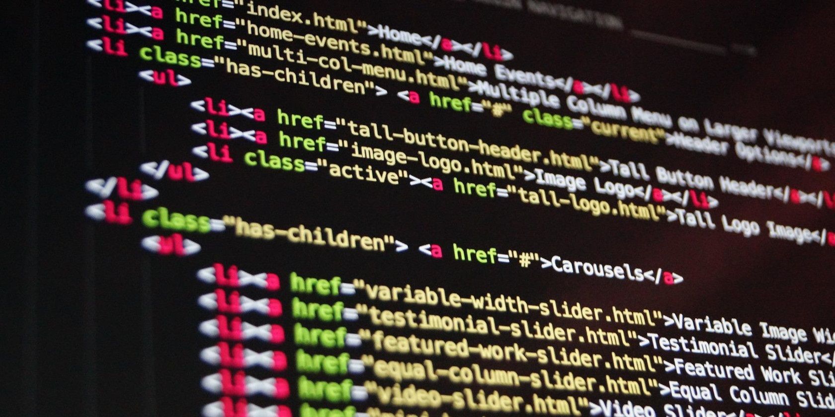HTML code written in a code editor
