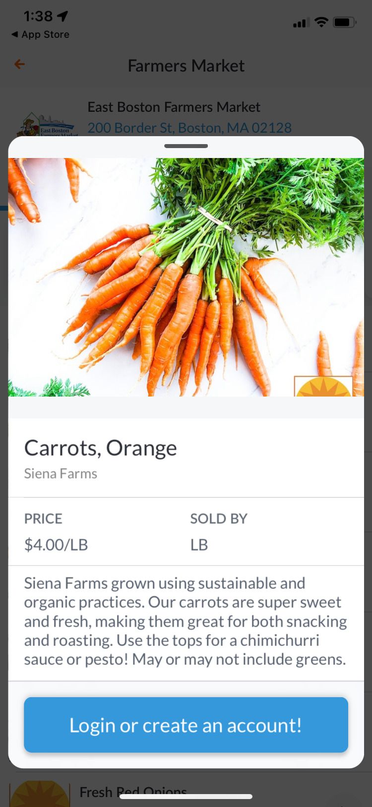 WhatsGood app carrots
