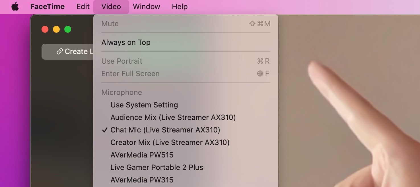 change webcam on mac