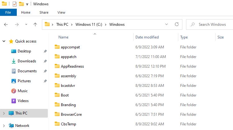 Windows Directory In Explorer