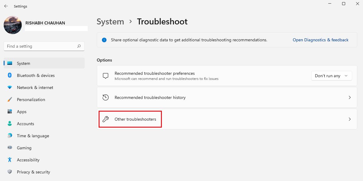 Windows Troubleshooters In Windows Settings