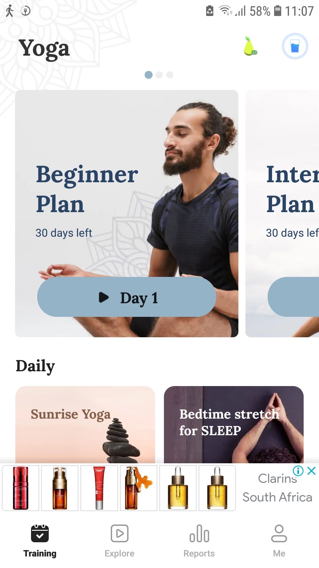 Leap Fitness Yoga for beginners mobile app beginner plan