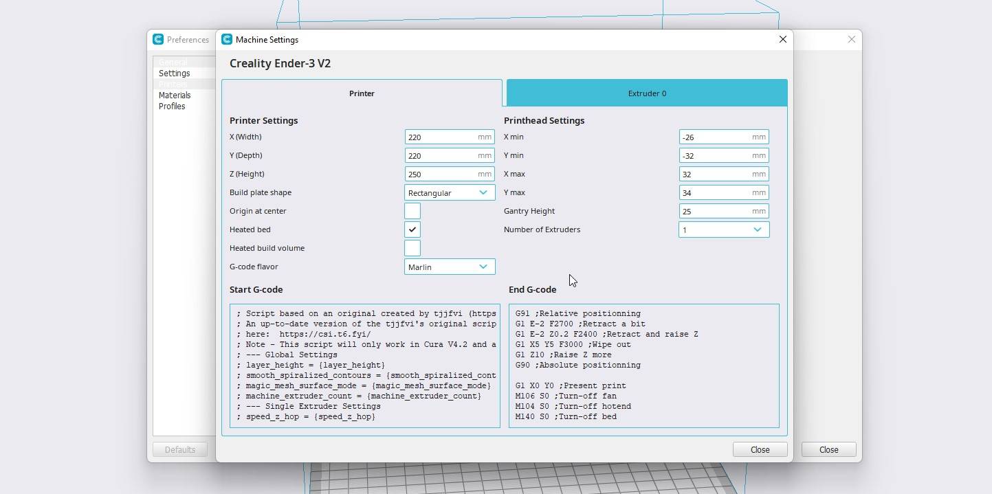 add script to the start g-code in slicer program