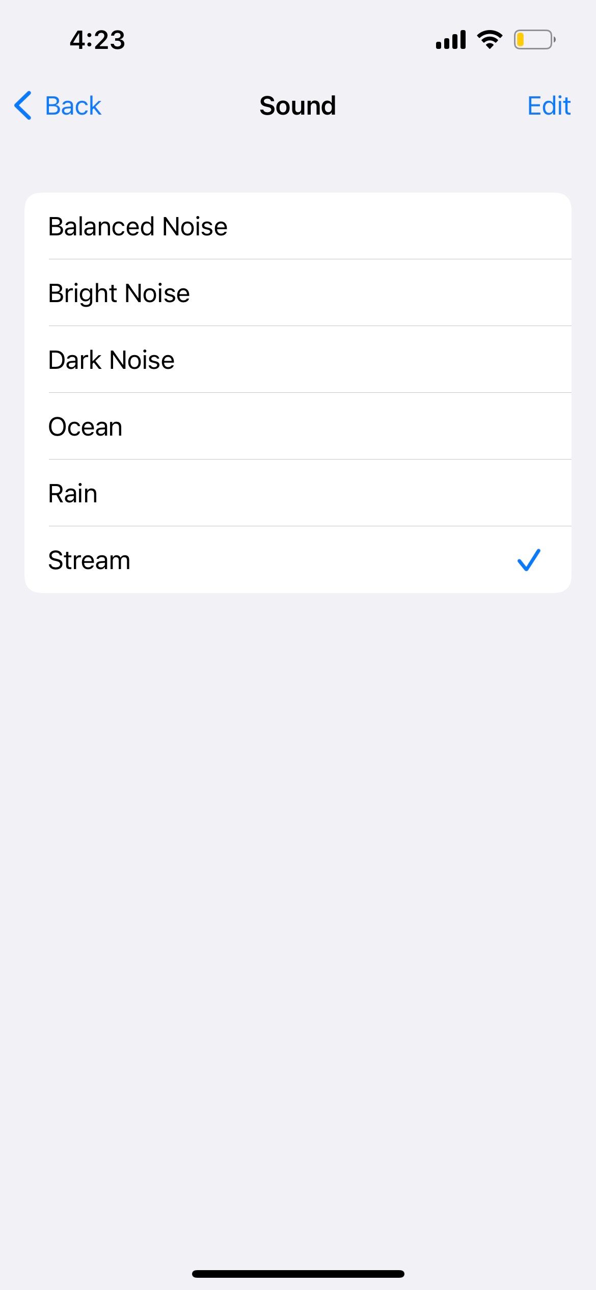background sound options on iphone 