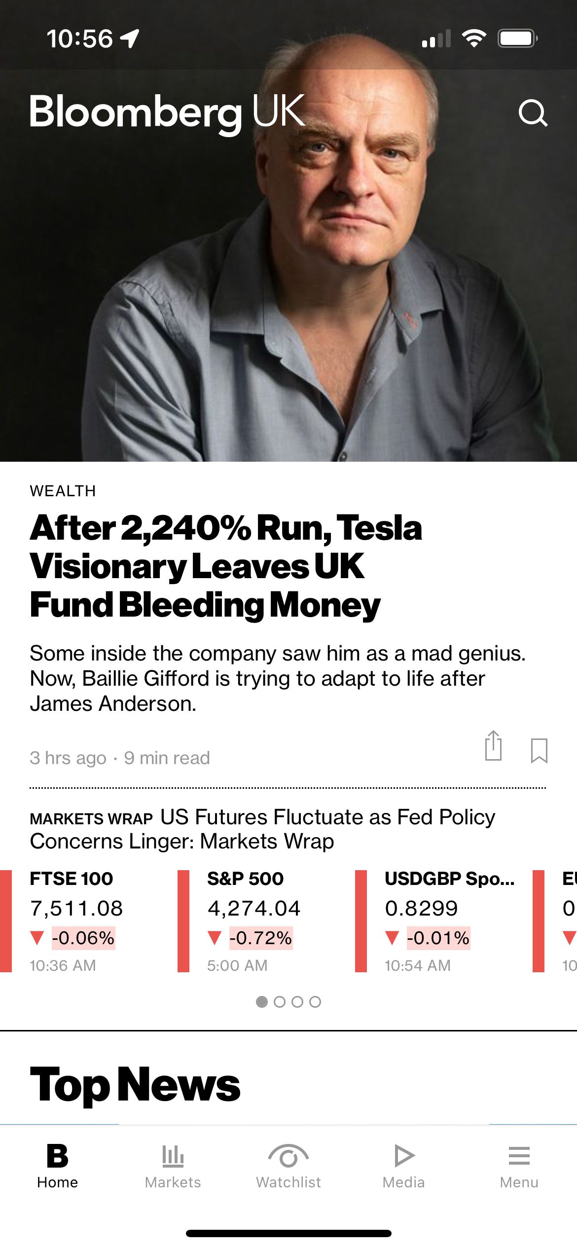 Bloomberg news tab