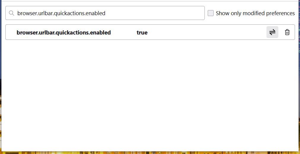 پرچم مرورگر.urlbar.quickactions.enabled در فایرفاکس