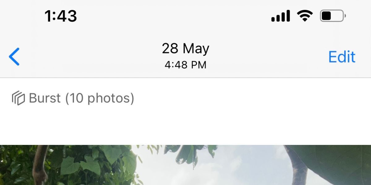 iphone burst has ten photos