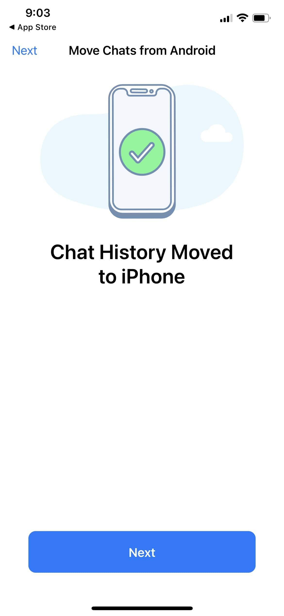 chat history moved screen whatsapp iphone app
