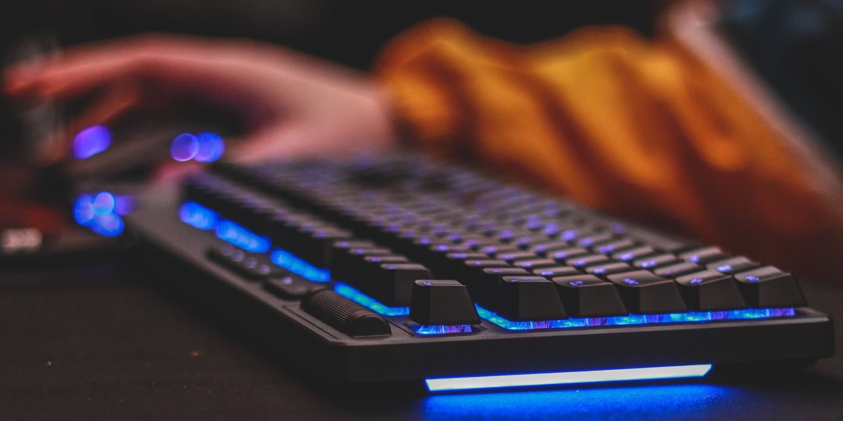 closeup of gaming on a keyboard