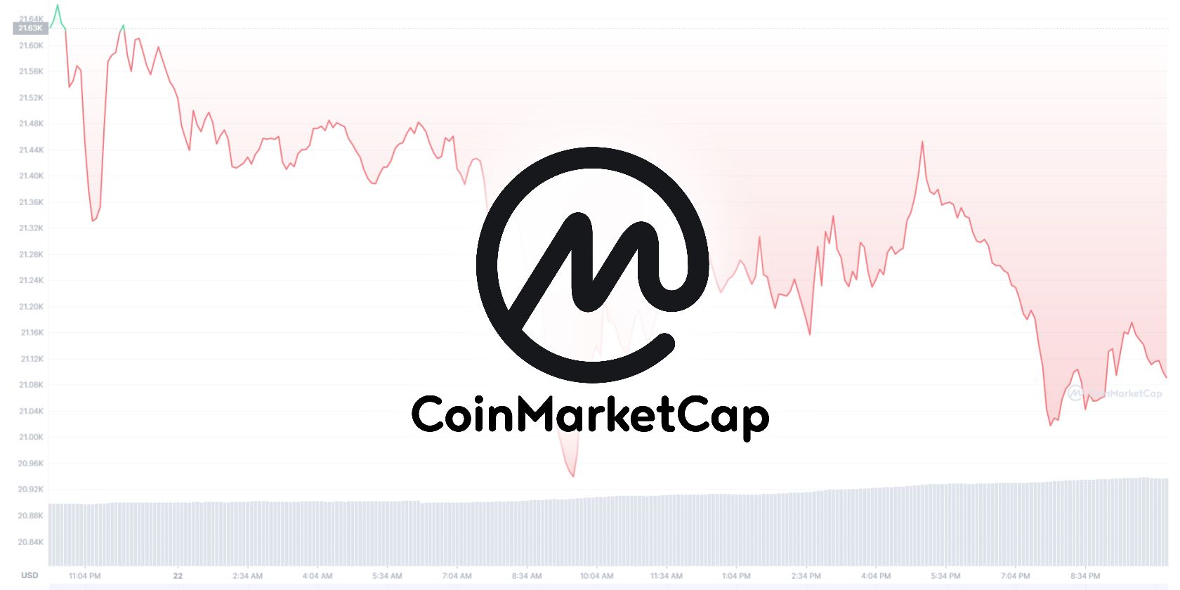 logo coinmarketcap được đặt trên tính năng biểu đồ
