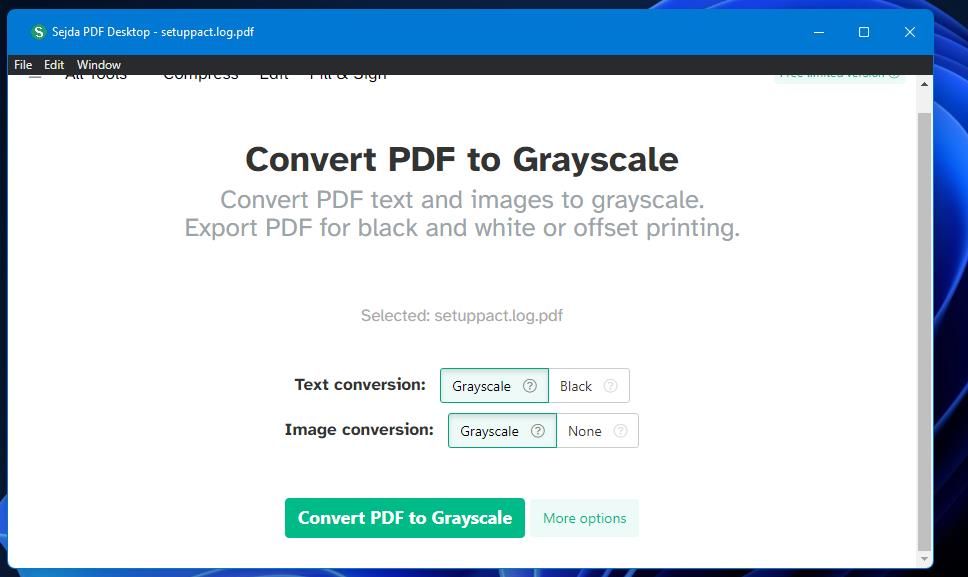 Convert PDF to Grayscale 
