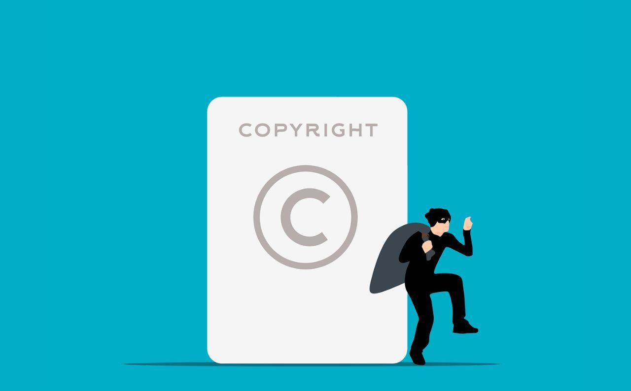 An illustration of copyright thief
