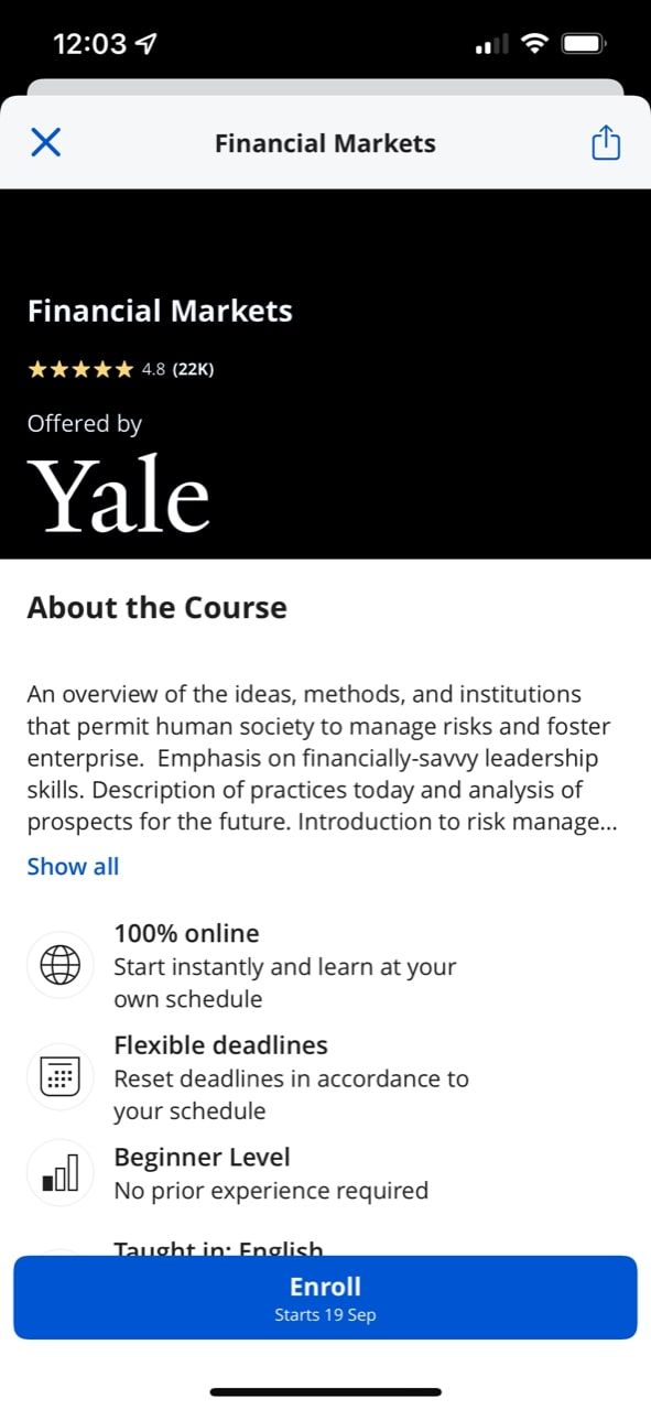 Coursera course page