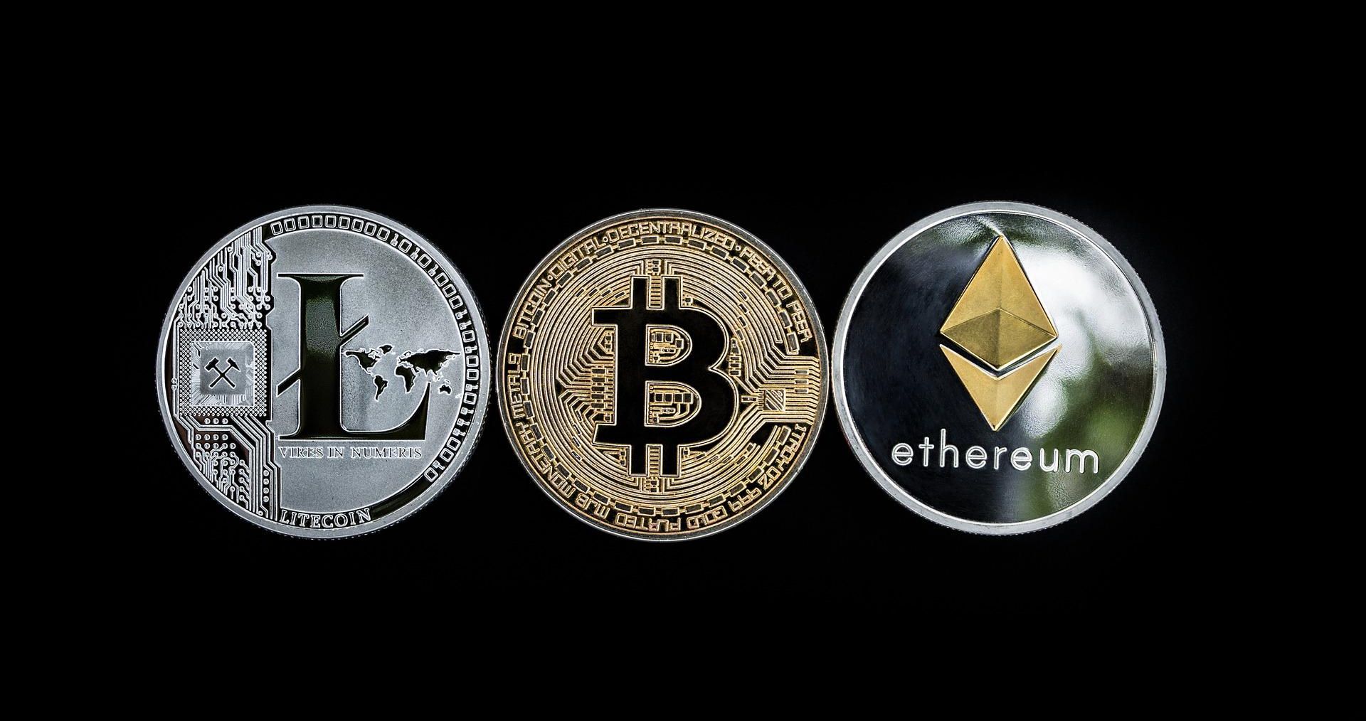 Bitcoin, Ethereum dan Litecoin masing-masing