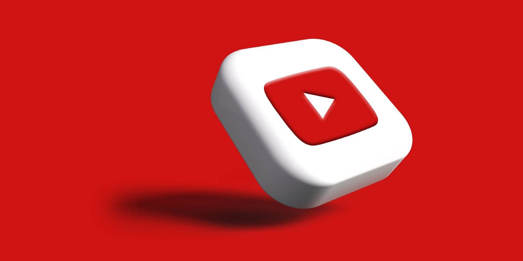 illustration of a 3d youtube logo on a red background