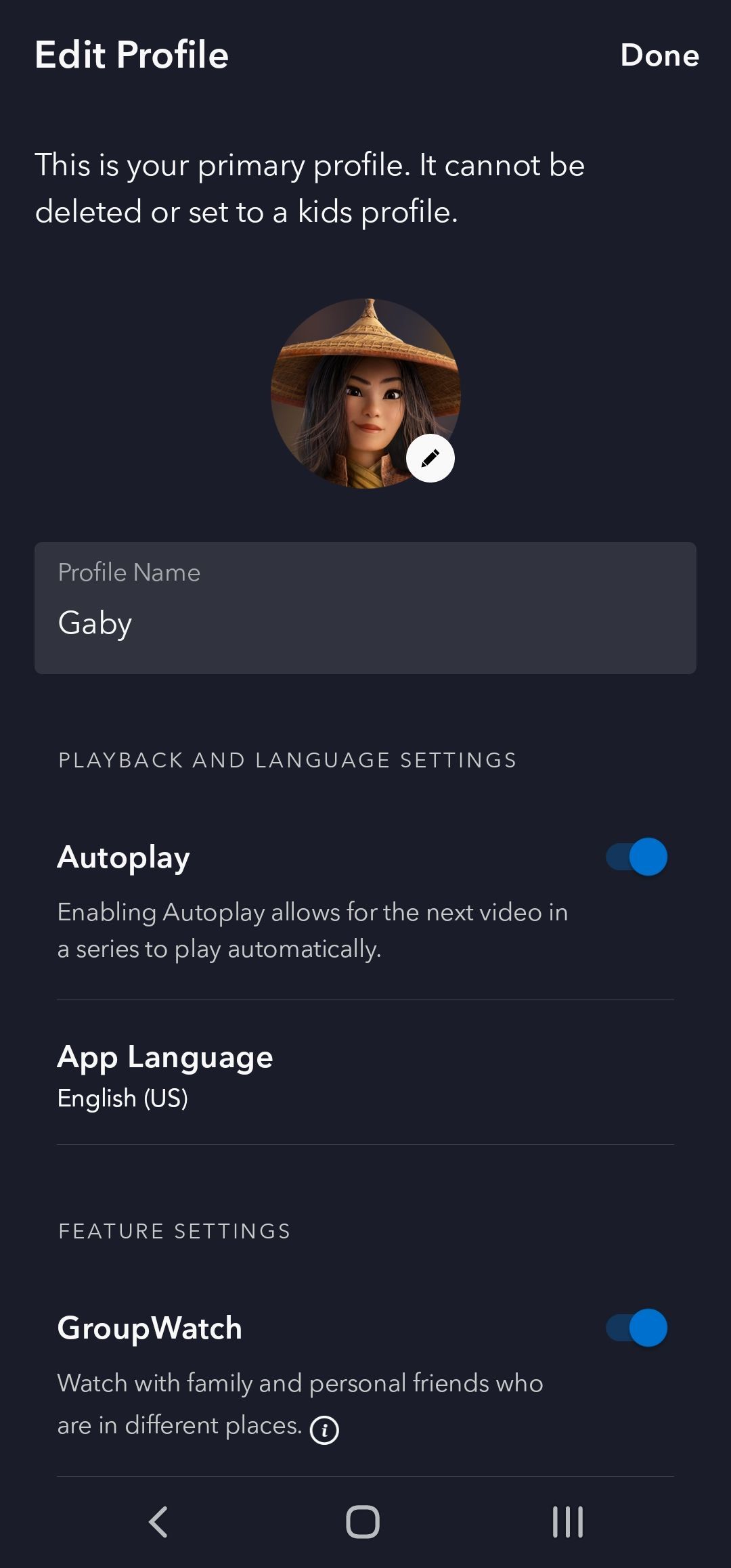 disney+ change avatar profile