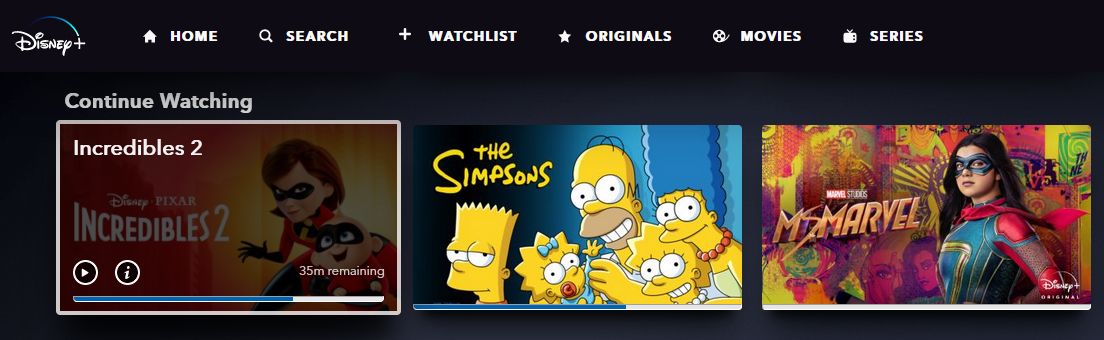 Disney Plus Doesn't Let You See What You've Finished, or Started