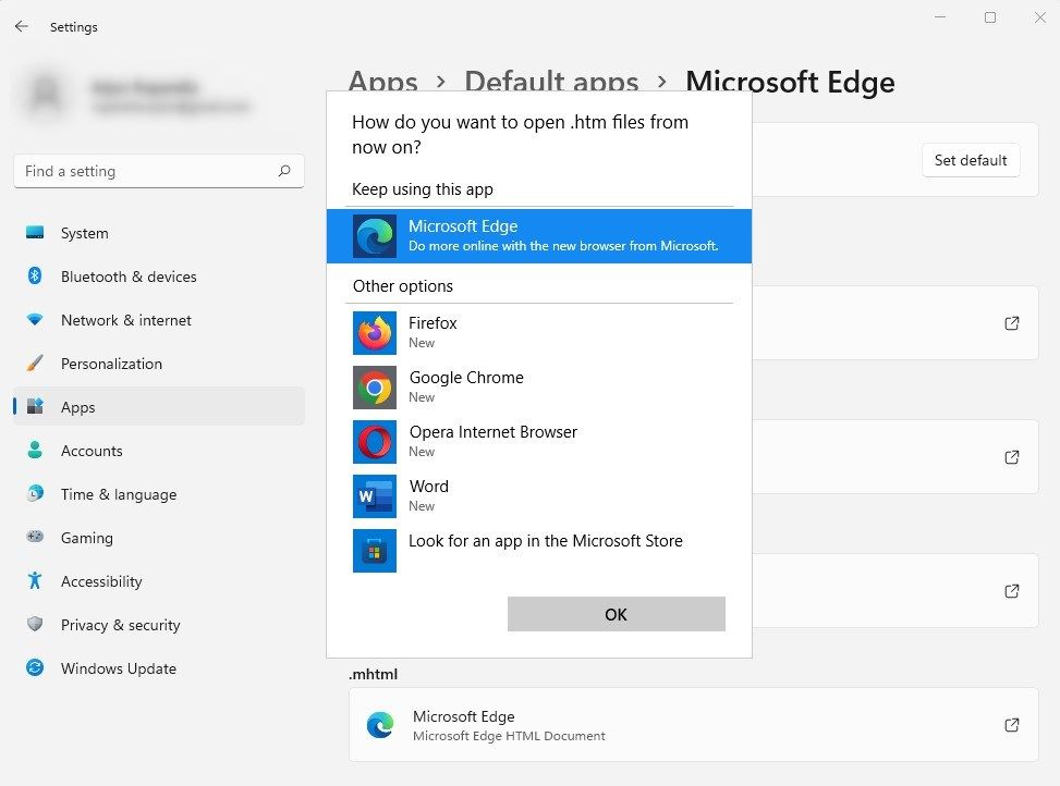 edge را به عنوان مرورگر پیش فرض قرار دهید