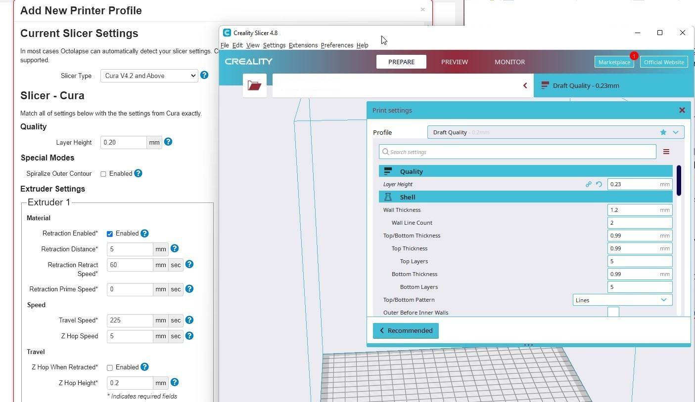 edit the printer slicer settings in the octolpase printer profile