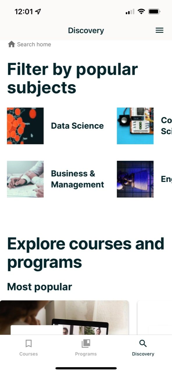 eDX subjects page