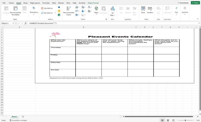 How to Insert a PDF in Excel