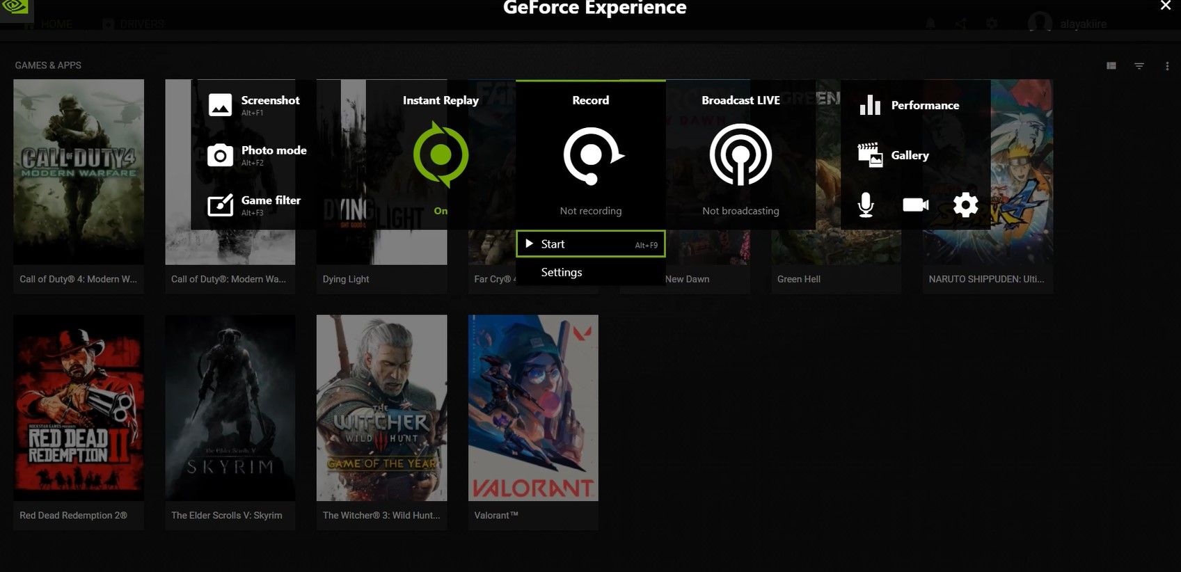 The NVIDIA Geforce Experience Software