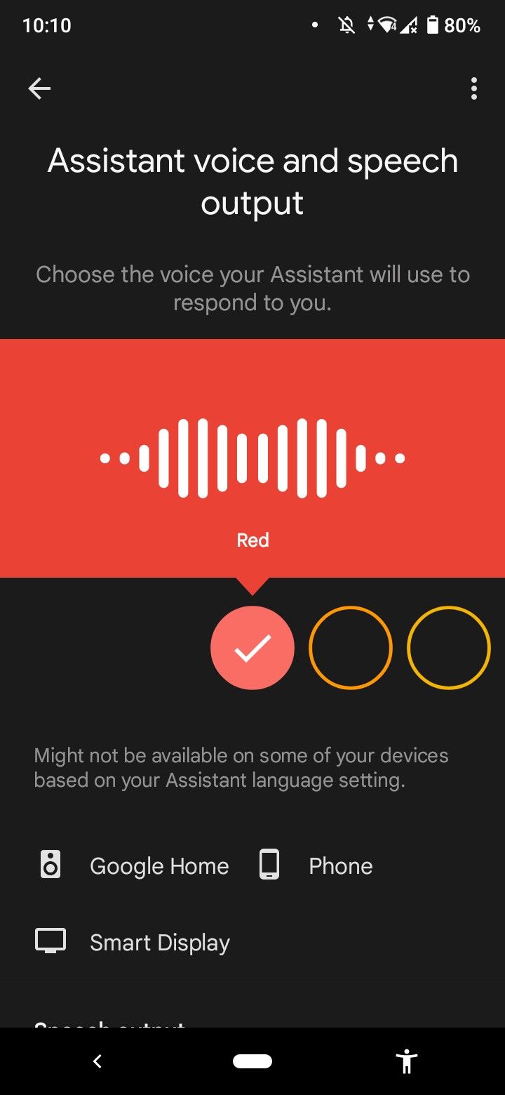 google home assistant voice red
