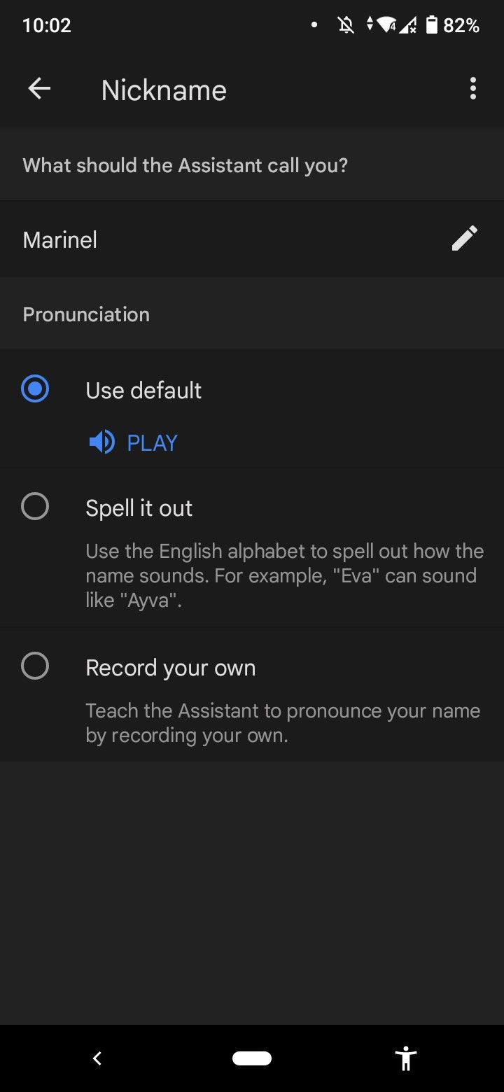 google home nickname pronunciation options