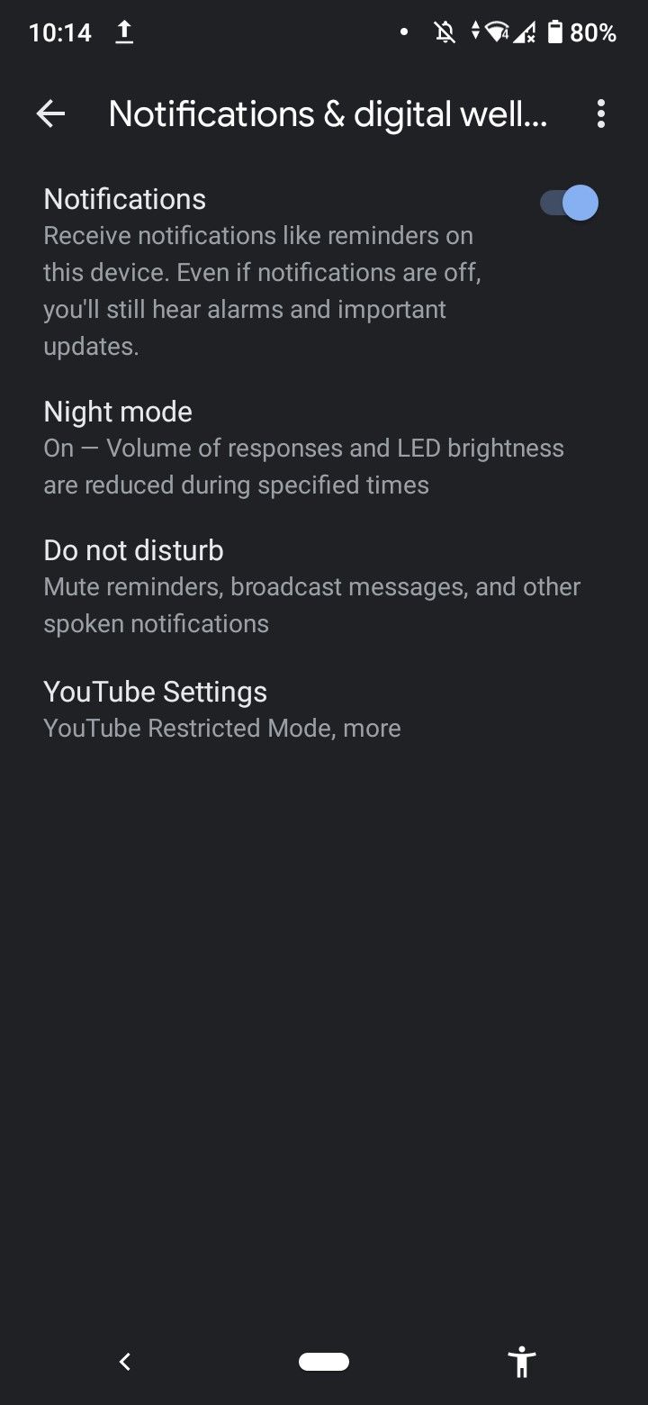 google home notifications and digital wellbeing