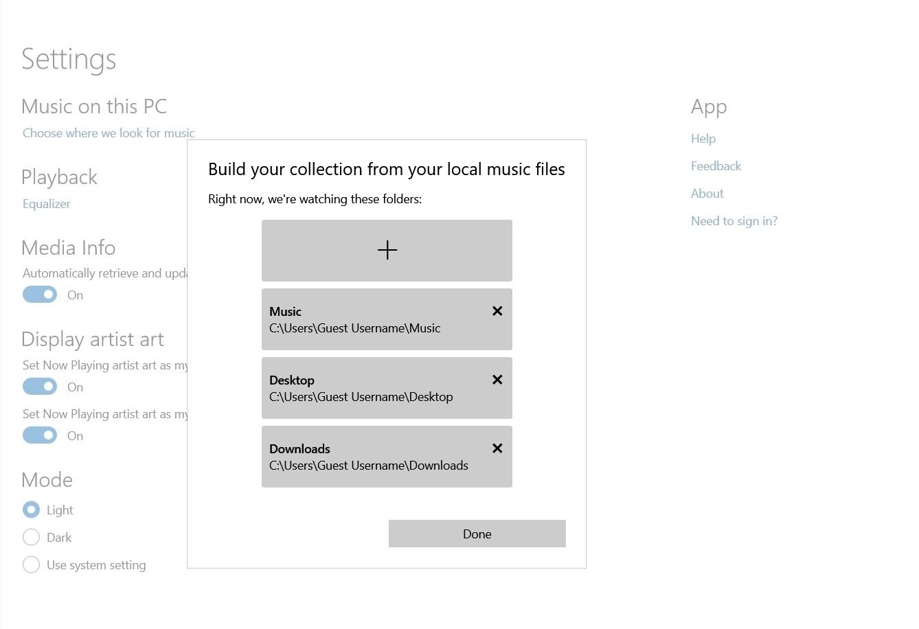 Groove music auto detection