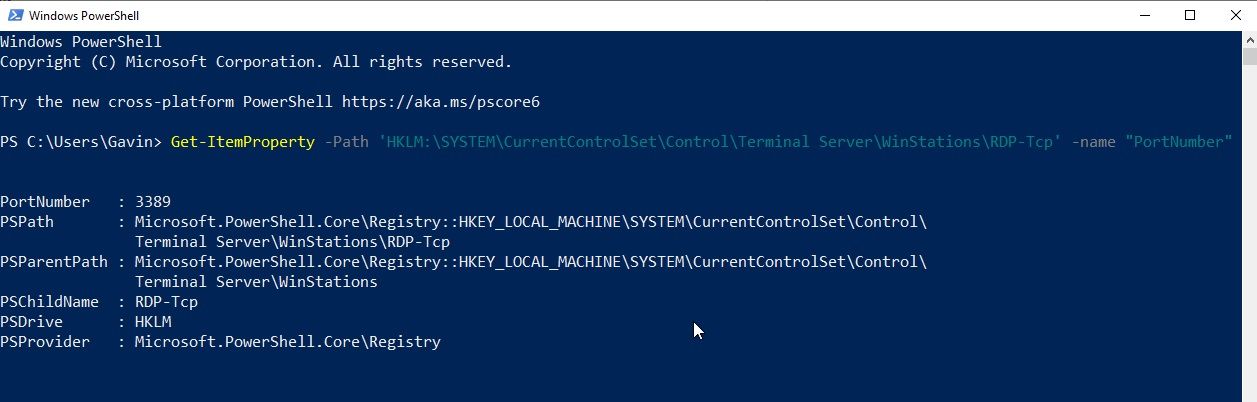 how to check rdc port in powershell