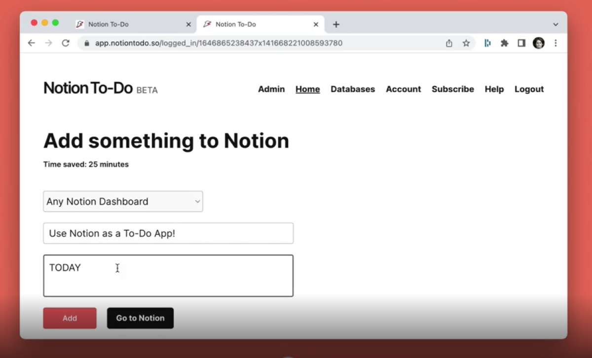 Notion To-Do is the fastest way to add new tasks to any Notion task list or other database
