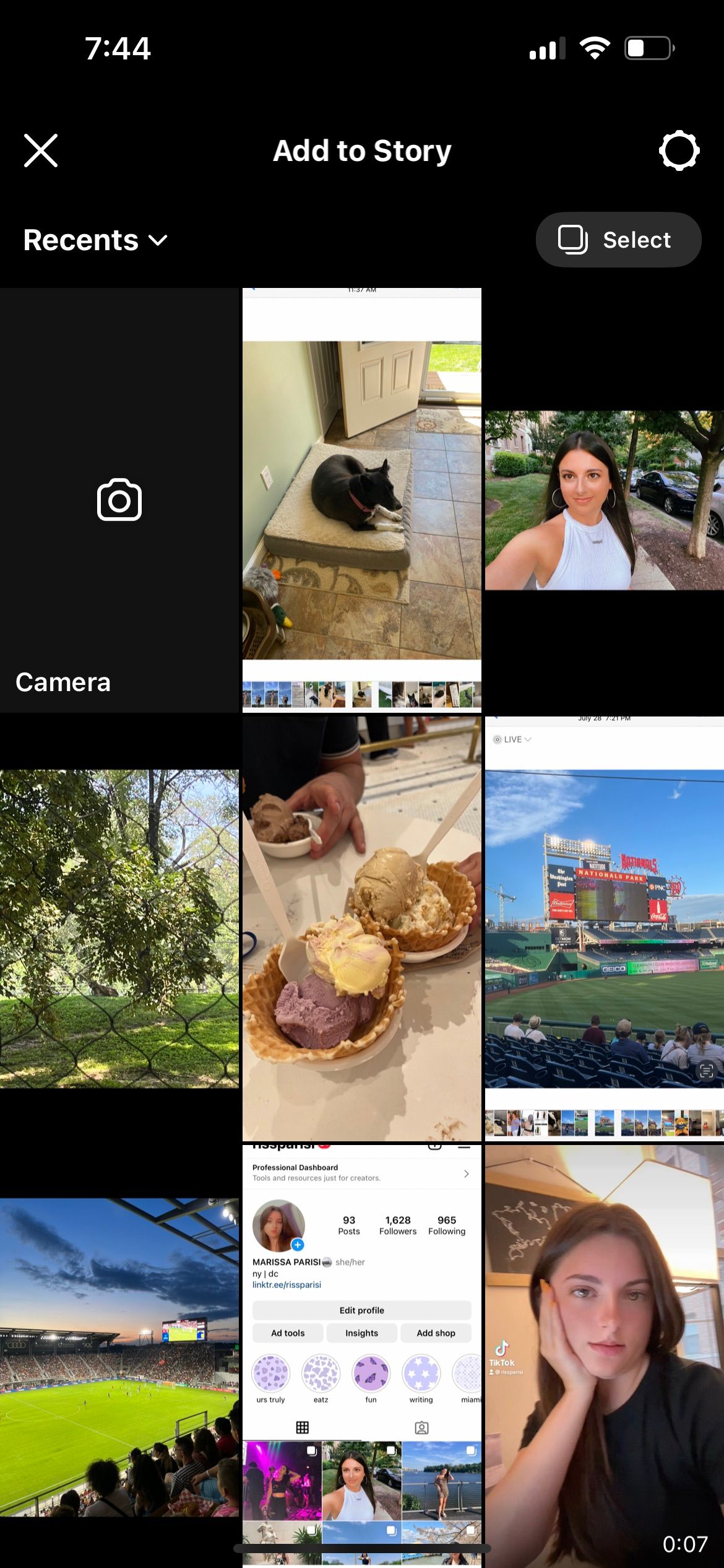 instagram stories add page