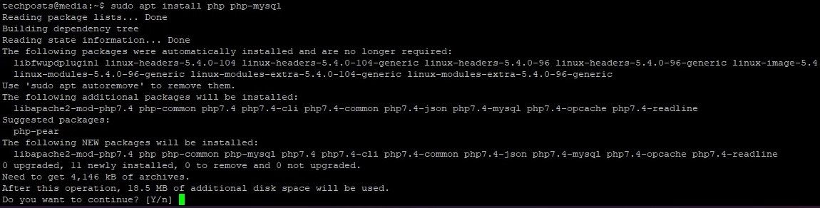 installer php et php-mysql