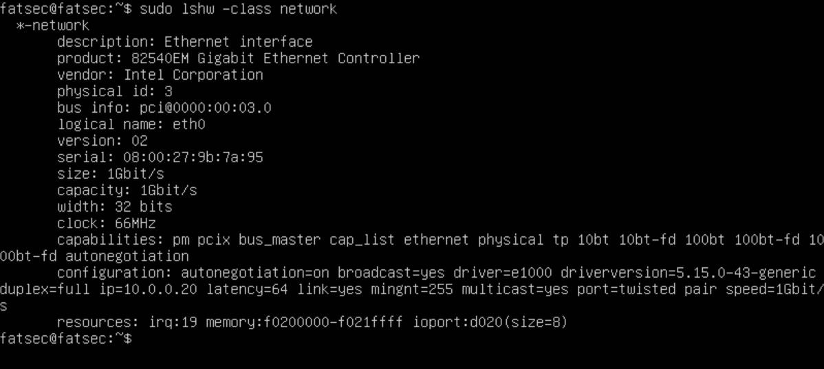lshw-class-network-and-network-information-output