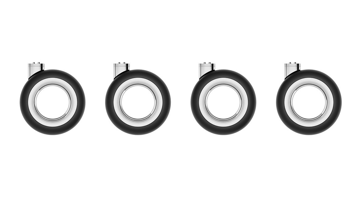 Set of Mac Pro wheels on a white background. 