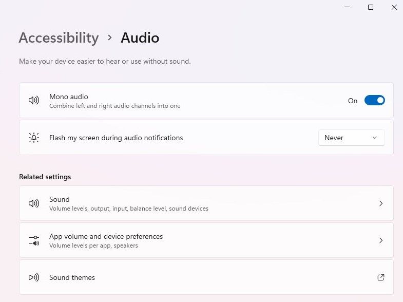 enable audio from accessibility settings