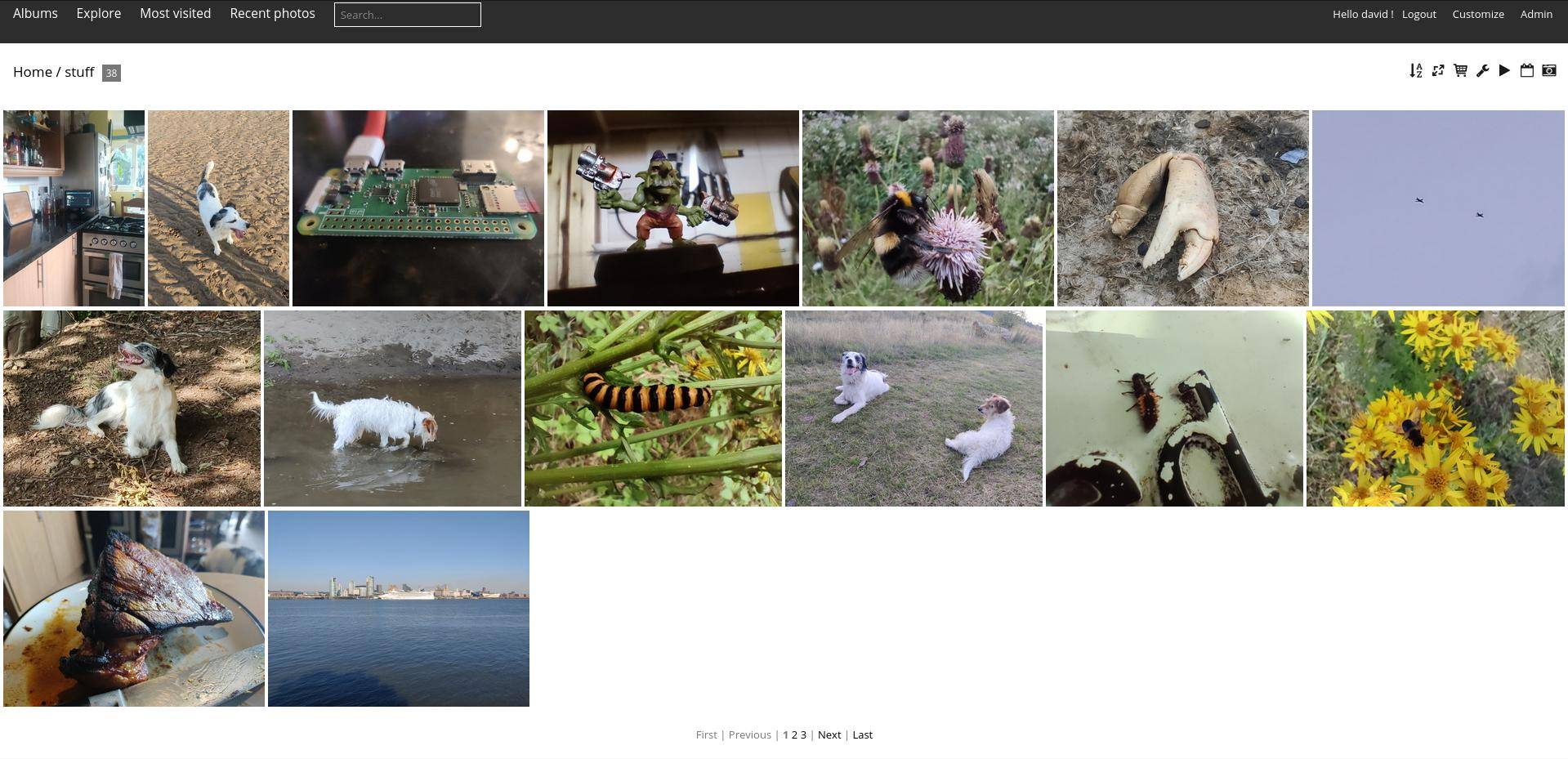 piwigo album with a variety of images