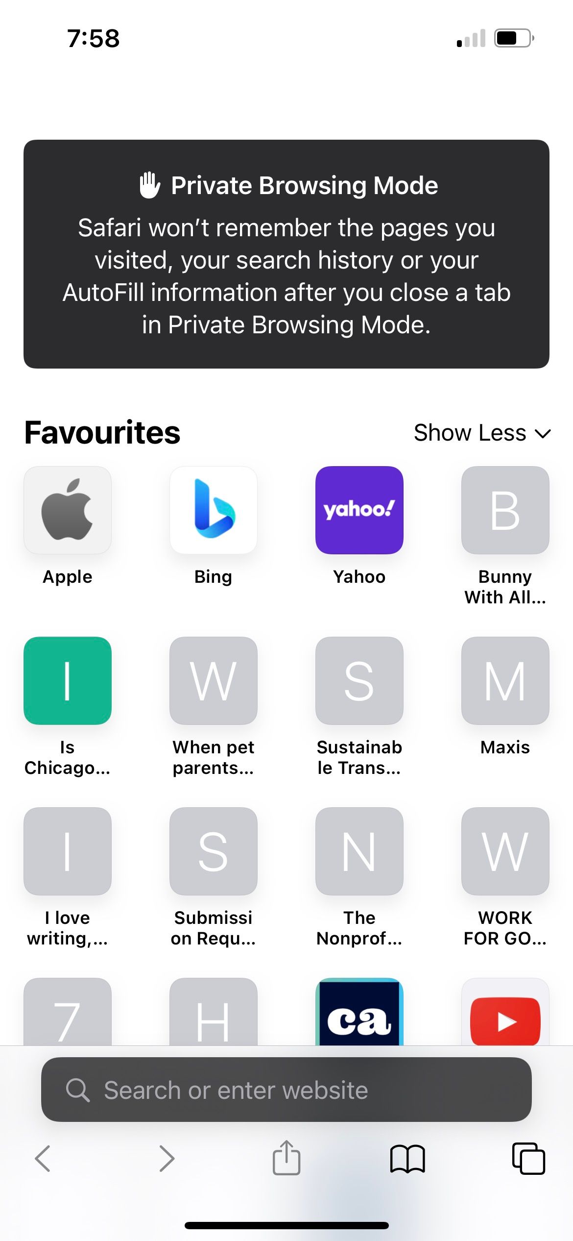 private browsing mode in iphone safari app